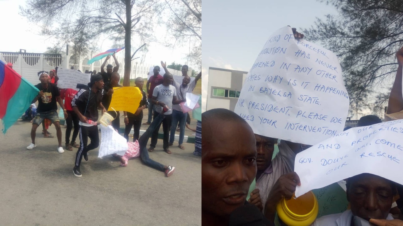 Bayelsa landlords protest against alleged forceful eviction, demolition of properties by Navy