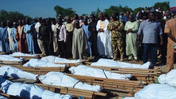 43 farmers killed by insurgents buried amid soberness, tears, wailing