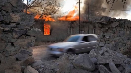 Villagers burn Karabakh houses ahead of Azerbaijan takeover