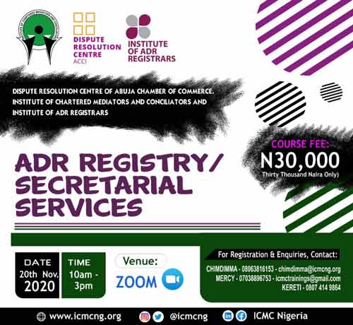 Professional training On ADR Registry/Secretarial Services