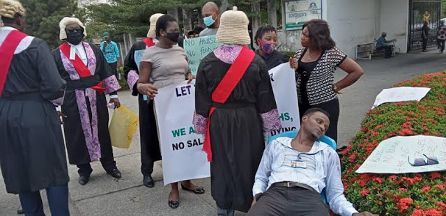 Magistrate collapses during protest