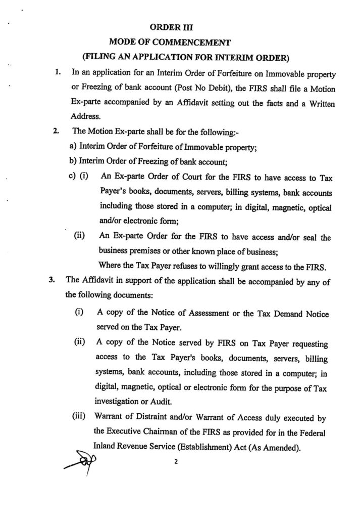 Federal High Court releases FIRS Practice Direction on expeditious disposal of tax matters [Download]