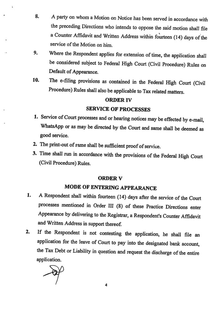 Federal High Court releases FIRS Practice Direction on expeditious disposal of tax matters [Download]