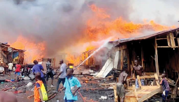 Shanties, shops burnt as fire guts Lagos sawmill