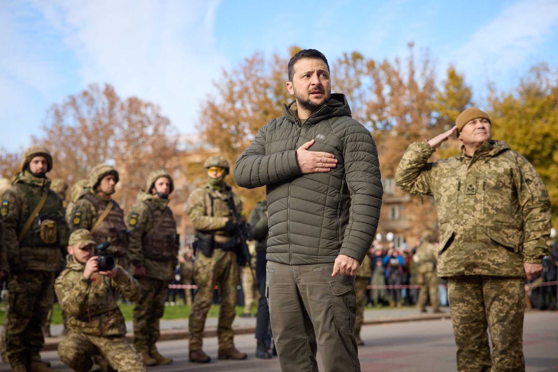 Zelensky visits Ukraine’s Kherson after Russian retreat