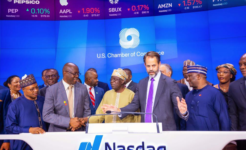 NASDAQ: Tinubu first African president to ring closing bell