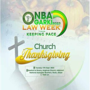 NBA Garki Branch holds Sunday worship, prayer session for 2023 Annual Law Week