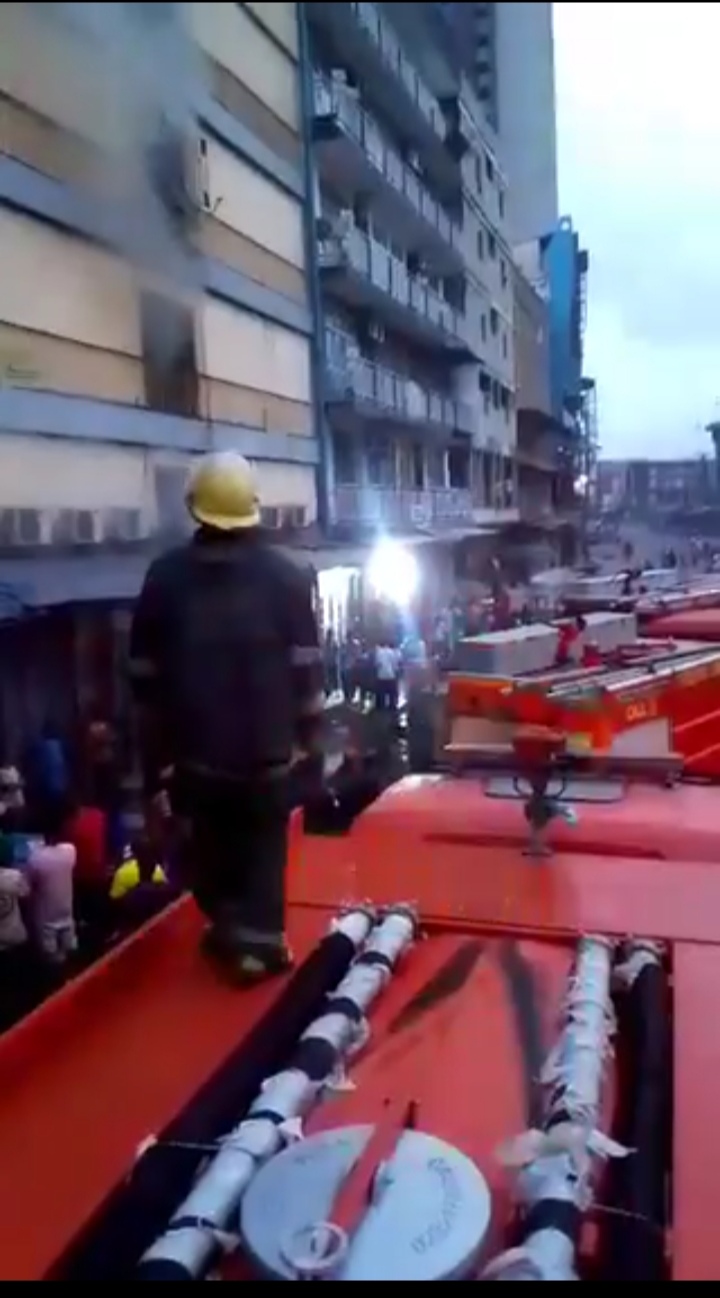 VIDEO: Fire blazed seven-storey building in Lagos