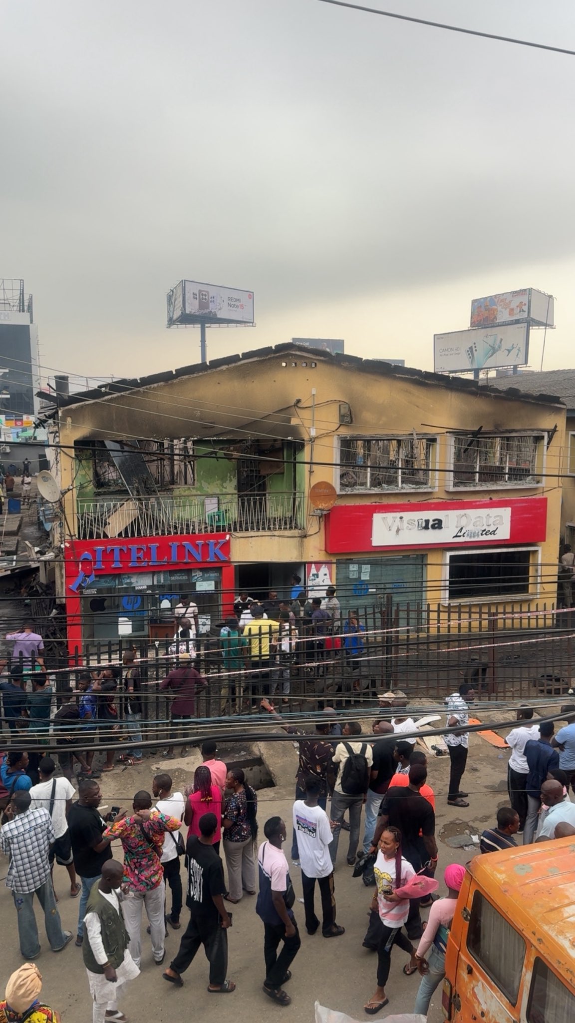 Fire outbreak blaze computer village building, destroys goods worth millions in Lagos